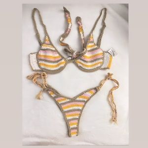Multi color Crochet swim set